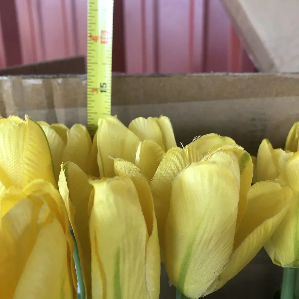 Set of 2 Artificial Yellow Tulip Standing Bunch 14
